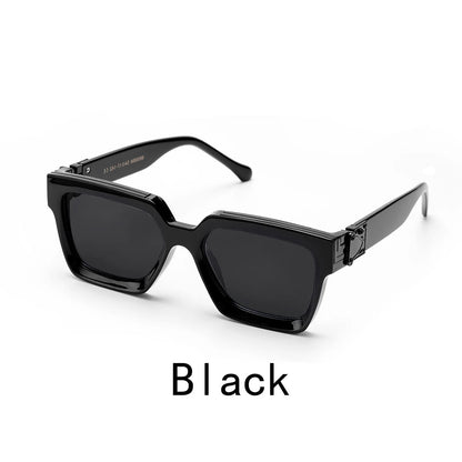 Retro Black Millionaire Shades – Luxury Designer Square Sunglasses for Men and Women, Trendy 2024 Style