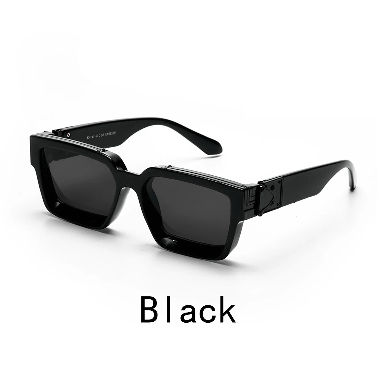 Retro Black Millionaire Shades – Luxury Designer Square Sunglasses for Men and Women, Trendy 2024 Style