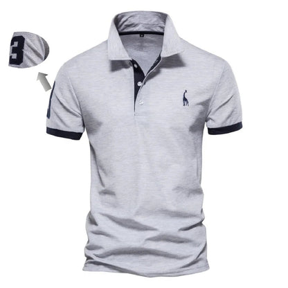 Embroidered Cotton Polo Shirts – Slim Fit Cotton Polos for Men with Casual Solid Color and Elegant Touch