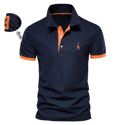 Embroidered Cotton Polo Shirts – Slim Fit Cotton Polos for Men with Casual Solid Color and Elegant Touch