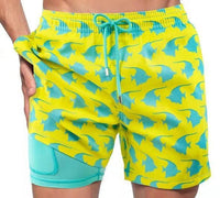 Beach shorts with lining