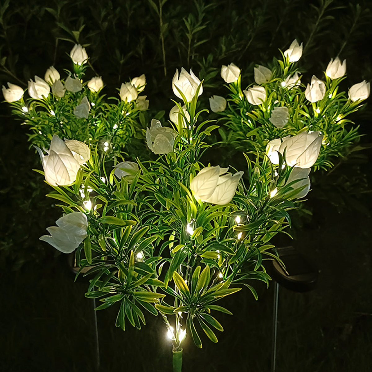 Solar LED Gardenia Flower Lights – IP65 Waterproof Outdoor Yard & Pathway Ambience Lamps