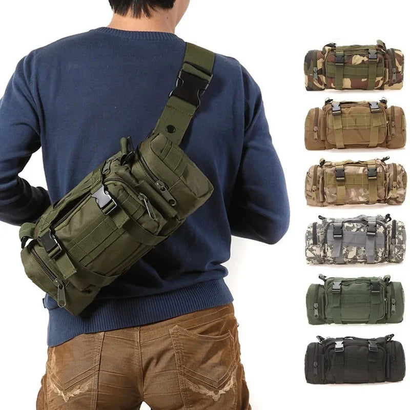 Waterproof Waist Fanny Pack for Men – Sling Shoulder Bag for Hiking, Fishing, Climbing, and Outdoor Adventures in Rugged Style