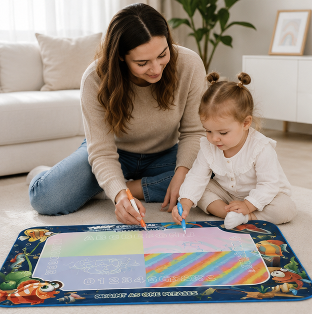 Water Doodle Drawing Mat - Reusable Educational Painting Toy for Toddlers, Creative Learning and Mess-Free Fun