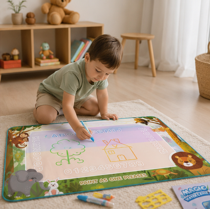 Water Doodle Drawing Mat - Reusable Educational Painting Toy for Toddlers, Creative Learning and Mess-Free Fun