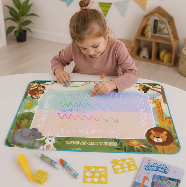 Water Doodle Drawing Mat - Reusable Educational Painting Toy for Toddlers, Creative Learning and Mess-Free Fun