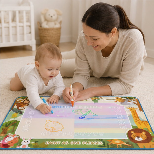 Water Doodle Drawing Mat - Reusable Educational Painting Toy for Toddlers, Creative Learning and Mess-Free Fun