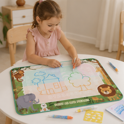 Water Doodle Drawing Mat - Reusable Educational Painting Toy for Toddlers, Creative Learning and Mess-Free Fun