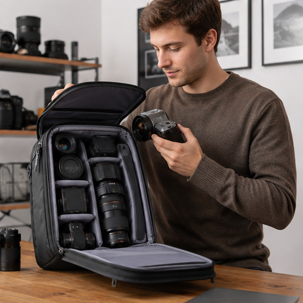 Waterproof Camera Backpack – DSLR Drone Travel Bag with Laptop Storage and Tripod Holder