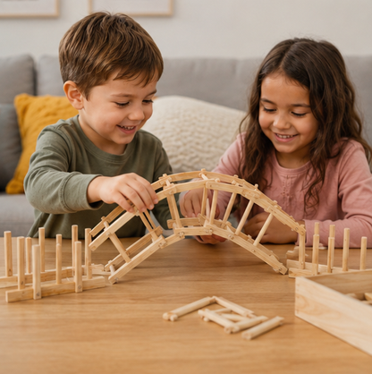 Wooden Bridge Building Block Kit – DIY Science Construction Model for Kids STEM Learning, Creative Assembly and Educational Play