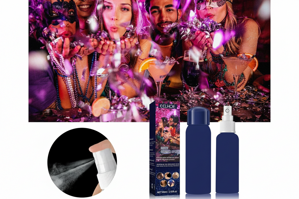 Flash Glitter Spray – 60 ml Starry Sky Body & Face Spray for Nightclub or Party Use, Safe Cosmetic Flash Glitter for Dates