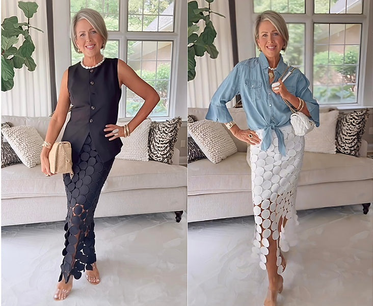 Two-Piece Women Summer Skirt Suit – Sleeveless Hollow Navel Top & High Waist Casual Slim Skirt for Office and Weekend Chic Style