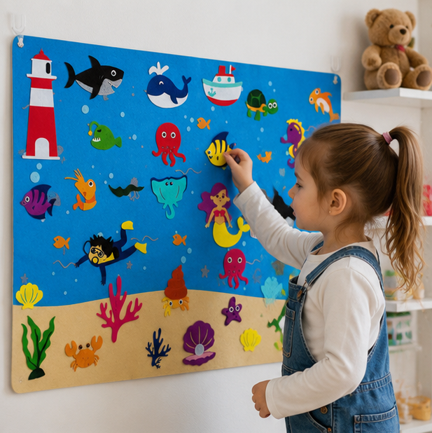 Zoo Animal Felt Story Board - Montessori Storytelling Activity Set for Interactive Learning and Imaginative Play