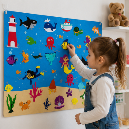 Zoo Animal Felt Story Board - Montessori Storytelling Activity Set for Interactive Learning and Imaginative Play