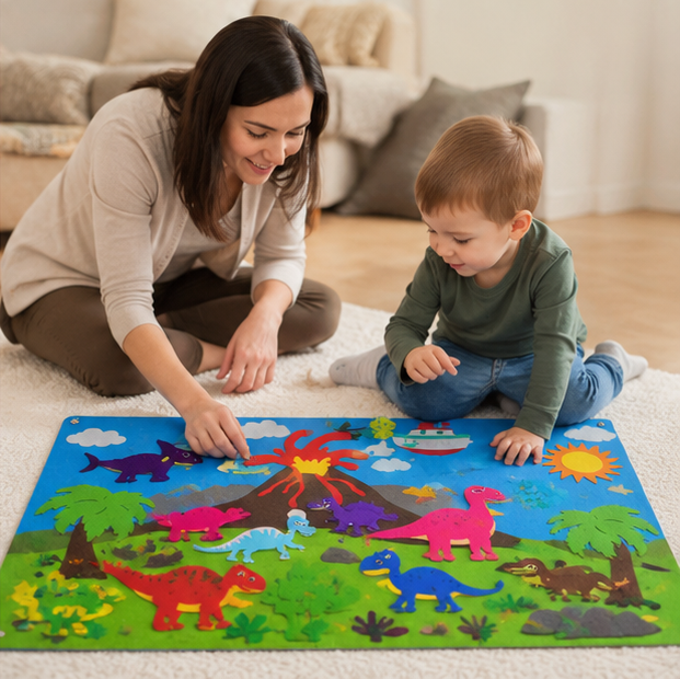 Zoo Animal Felt Story Board - Montessori Storytelling Activity Set for Interactive Learning and Imaginative Play
