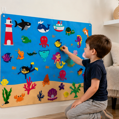 Zoo Animal Felt Story Board - Montessori Storytelling Activity Set for Interactive Learning and Imaginative Play