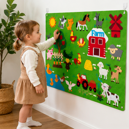Zoo Animal Felt Story Board - Montessori Storytelling Activity Set for Interactive Learning and Imaginative Play