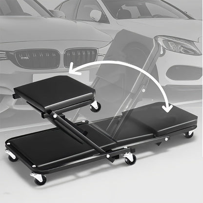 Rolling Crawler Suit – 2-in-1 Foldable Z-Shape Crawler Chair with 300 lb Capacity and 6 Smooth Wheels for Car Maintenance