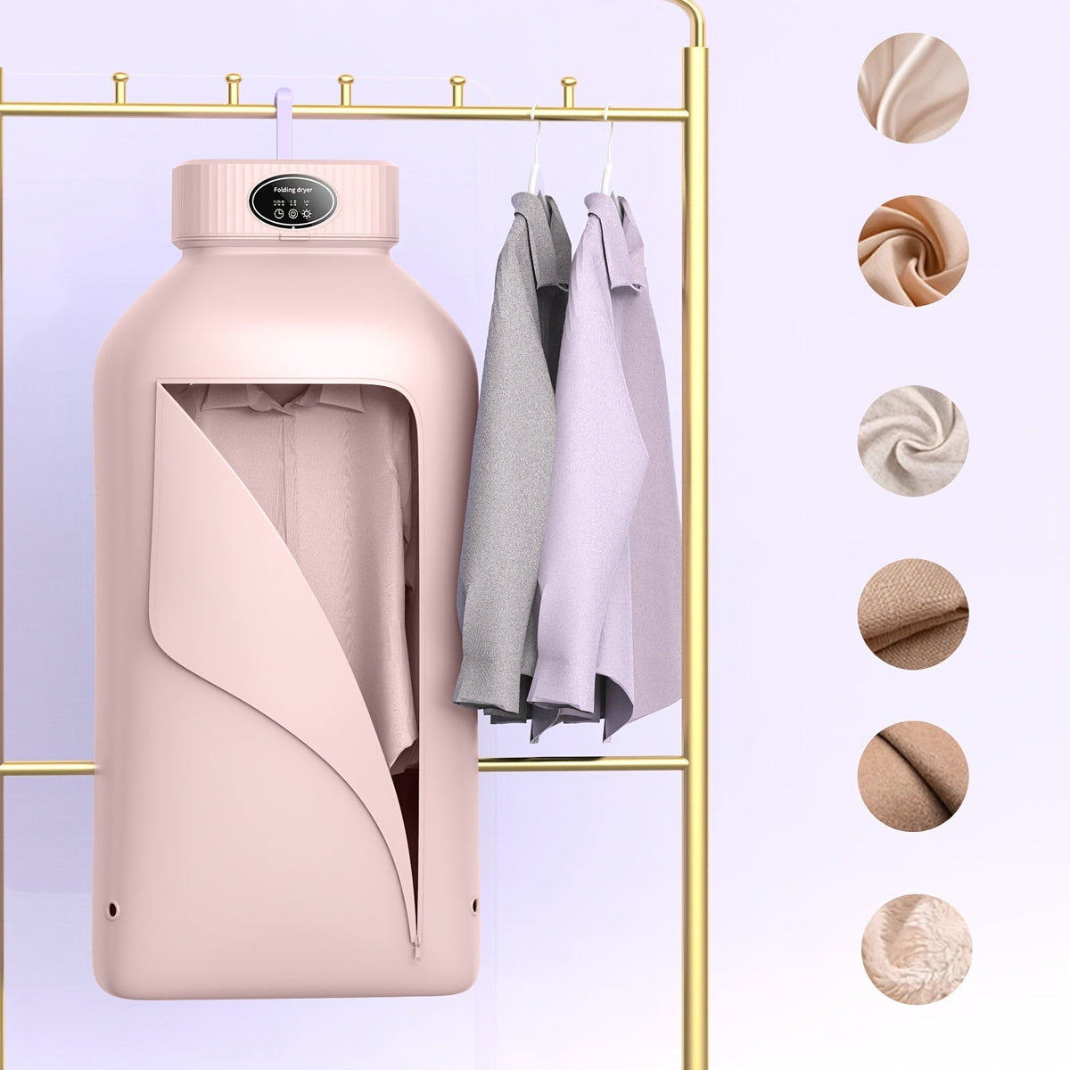 Fast & Easy Mini Dryer – Compact Clothes Dryer with Timer Function for Quick, Gentle Drying in Dorms, Apartments, RVs, or Small Homes