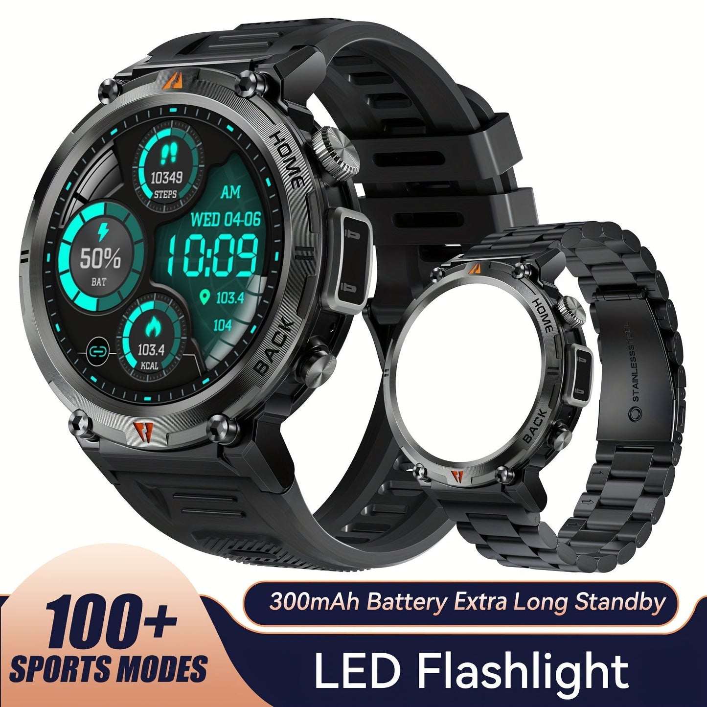 Sports Smart Watch For Men: LED Lighting, Answer/Make Calls, Outdoor Sports Watch, Fitness Tracker, Pedometer