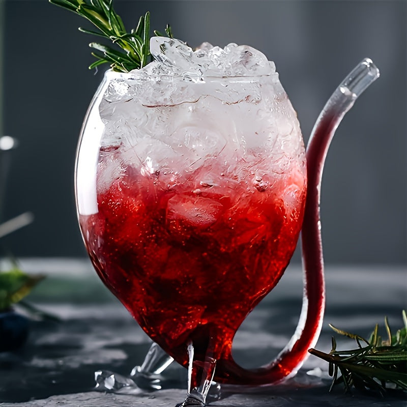 Creative Wine Glass with Straw – Built-In Straw Glass Cup for Wine, Juice, or Ice Cream – Unique Party Drinkware for Stylish Entertaining
