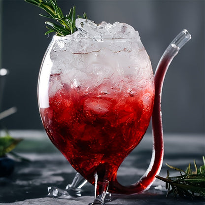 Creative Wine Glass with Straw – Built-In Straw Glass Cup for Wine, Juice, or Ice Cream – Unique Party Drinkware for Stylish Entertaining