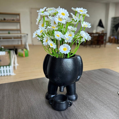Whimsical Human-Shaped Flower Pot – Novelty Resin Succulent Planter with Drainage for Funny Indoor and Outdoor Garden Decor