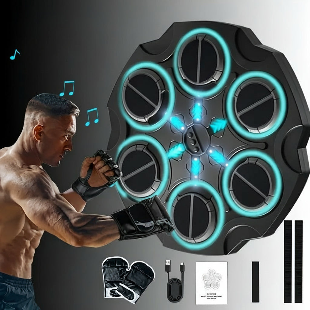 Interactive Musical Boxing Trainer – Wall-Mounted Electronic Boxing Machine with Gloves, Training Modes & Speed Programs