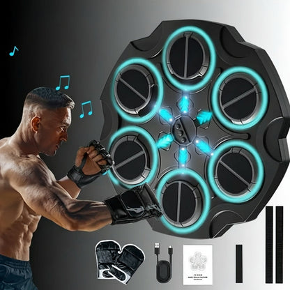 Interactive Musical Boxing Trainer – Wall-Mounted Electronic Boxing Machine with Gloves, Training Modes & Speed Programs