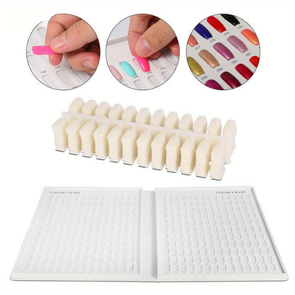 Heart Nail Sample Chart – 308 Color, 360-Tip Gel Display Book for Salon-Ready Nail Art, No Glue or Pasting Needed