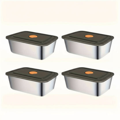 Stainless Steel Airtight Food Containers – Leakproof Lunch Boxes for Meal Prep, Fruits, Snacks & Office Storage
