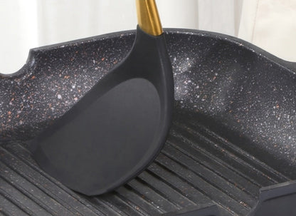 Titanium-Plated Stainless Steel Kitchen Spatula – High Heat Resistant, Silicone Cooking Tool with Ergonomic Grip and Vibrant Design