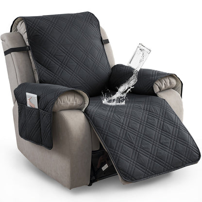 Waterproof Non-Slip Recliner Cover – One-Piece Chair Protector with Side Pockets