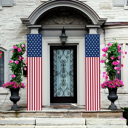 Patriotic American Flag Porch Banners – Outdoor Polyester Hanging Decor for 4th of July and Memorial Day