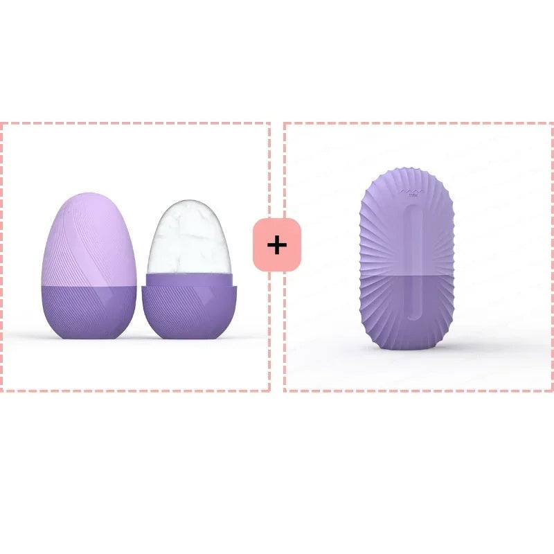 Ice Roller Facial Beauty Tool Set – Skin-Tightening Roller with Brush & Mat for Relaxing Skincare, Glow Boost & Cooling Massage