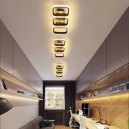 Modern Triangular LED Ceiling Light – Adjustable 3-Color Temperature Metal Fixture for Contemporary Home Lighting