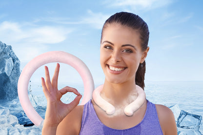 Reusable Neck Cooling Tube Set – Wearable Ice Neck Ring Cooling Wrap Freezing Below 28°C for Hot Weather Relief
