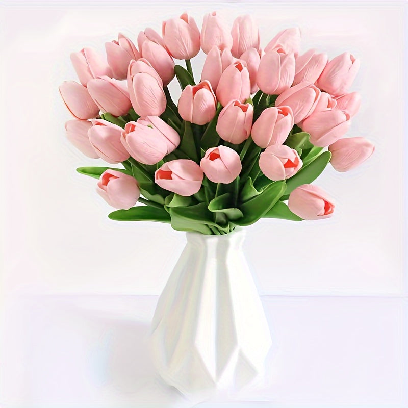 Artificial Tulip Set – 15-Piece Realistic Faux Flowers for Weddings, Home Décor, Parties, and Table Arrangements, Long-Lasting Beauty
