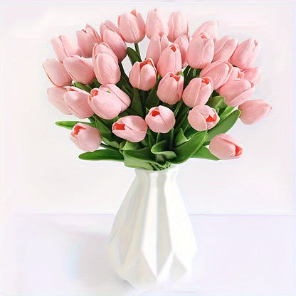 Artificial Tulip Set – 15-Piece Realistic Faux Flowers for Weddings, Home Décor, Parties, and Table Arrangements, Long-Lasting Beauty