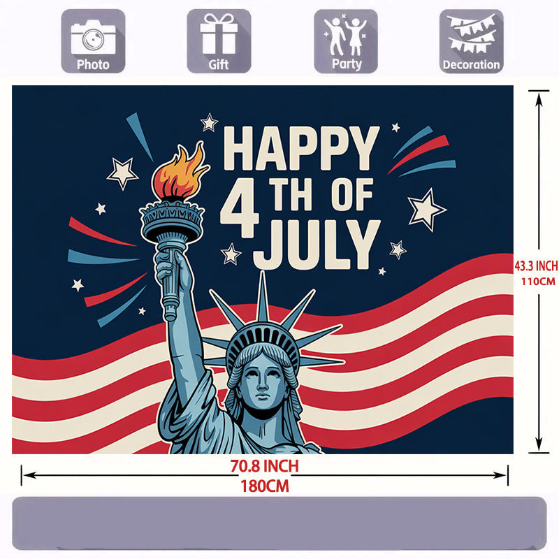Patriotic Party Banner – 4th of July Large American Flag Backdrop for Wall Décor, Photo Booths, and Events