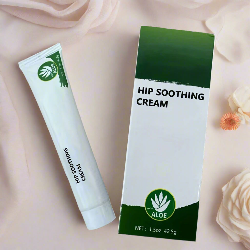 Aloe Vera & Peppermint Hip Soothing Cream – 1.5oz Relief Gel for Sedentary Discomfort, Travel-Friendly Plant-Based Formula for Comfort Anywhere