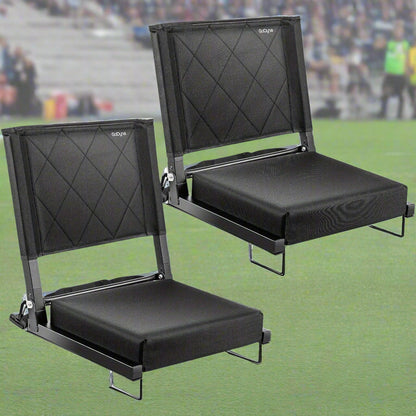 Ultra-Padded Portable Stadium Seats – Comfortable Adjustable Bleacher Chairs with Back Support and Shoulder Strap for Game Day Events