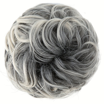 Messy Curly Hair Bun Extension – Voluminous Synthetic Elastic Chignon Scrunchie for Effortless Updo, Instant Volume & Natural-Looking Glam Hairpiece for Women