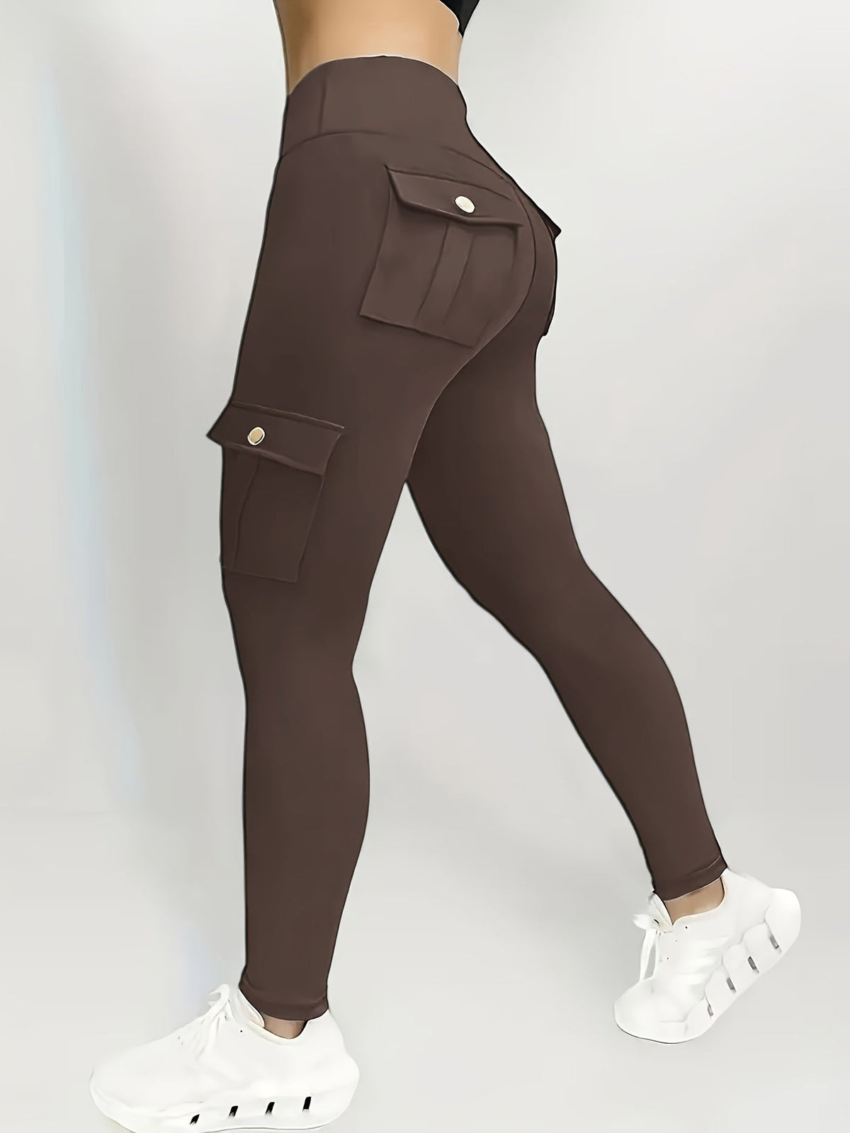 High-Waisted Sculpt & Support Yoga Leggings –  Cargo Style Activewear for Women with Tummy Control and Seamless Fit for All-Day Movement