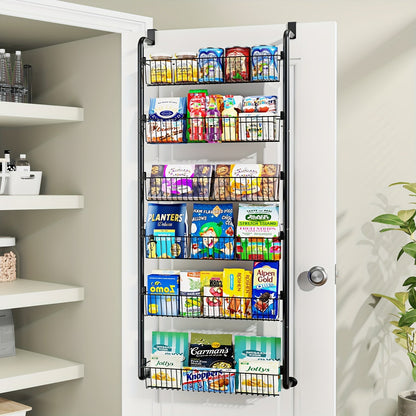 Over the Door Pantry Organizer – Space-Saving Multi-Tier Storage Rack for Kitchen, Bathroom, or Closet Organization with Sturdy Adjustable Hooks for Easy Setup