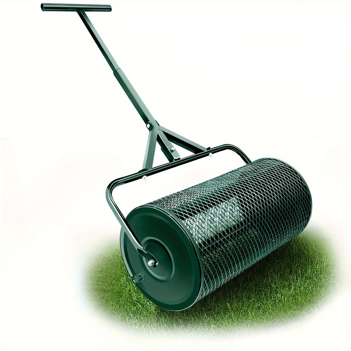 T-Drum Lawn Seed Spreader – 24-Inch Durable Iron Mesh Roller for Cutting, Seeding & Gardening in Agriculture, Forestry, and Landscaping