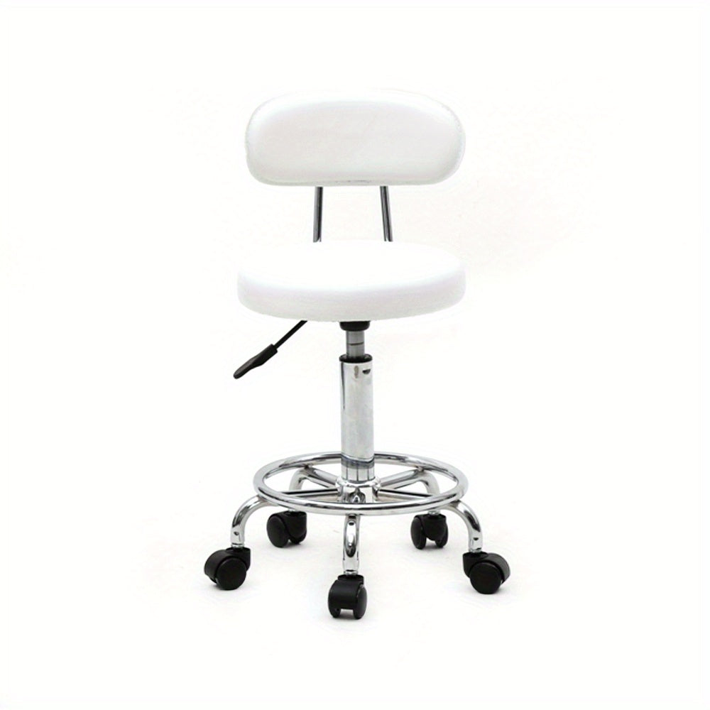 Adjustable Salon Stool with Backrest – 360° Swivel Height-Adjustable Modern Bar Chair for Kitchen, Spa, Salon and Home Use