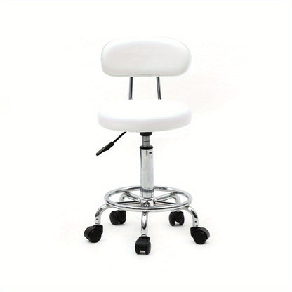 Adjustable Salon Stool with Backrest – 360° Swivel Height-Adjustable Modern Bar Chair for Kitchen, Spa, Salon and Home Use
