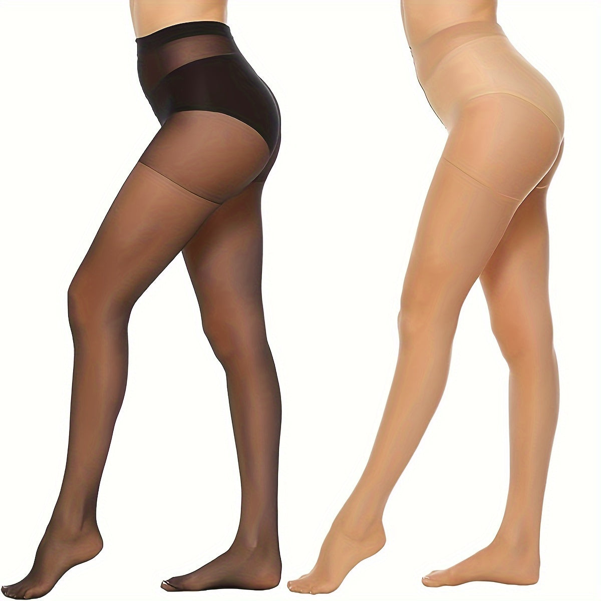 High Waist Slimming Pantyhose – 6-Pack Semi-Sheer Footed Stockings for Stylish Women’s Outfits, Perfect for All Occasions