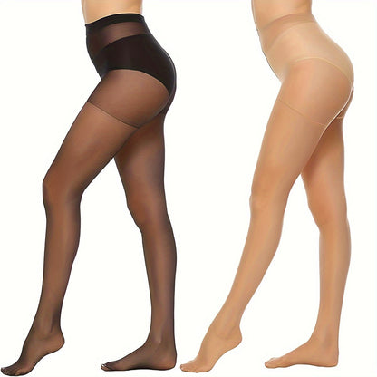 High Waist Slimming Pantyhose – 6-Pack Semi-Sheer Footed Stockings for Stylish Women’s Outfits, Perfect for All Occasions